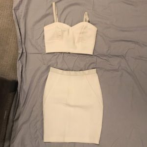 Rebecca Minkoff white set (crop top w/ skirt)